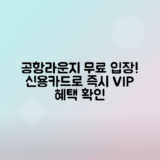 신용카드로 즉시 이용 가능한 공항라운지 리스트