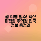괌 입국 백신 미접종자 필수 정보 안내