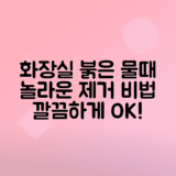 화장실 빨간 물때 원인과 해결 방법