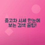 중고차 시세표 조회를 위한 손쉬운 사이트 검색법