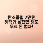 2024년 탄소중립 실천포인트로 7만원 혜택 받는 방법