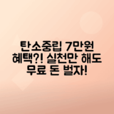 2024년 탄소중립 실천포인트로 7만원 혜택 받는 방법