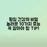 황칠나무 효능 10가지와 주의사항 안내