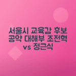 서울시 교육감 보궐선거 후보자 공약 분석 조전혁 정근식