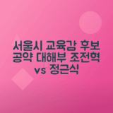 서울시 교육감 보궐선거 후보자 공약 분석 조전혁 정근식