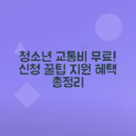 경기도 청소년 교통비 지원 신청방법과 혜택 안내