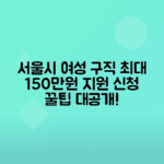 서울시 우먼업 구직지원금 신청방법, 혜택 총정리