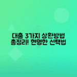대출상환방법 비교 원금균등상환, 원리금균등상환, 만기일시상환