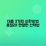 대출상환방법 비교 원금균등상환, 원리금균등상환, 만기일시상환
