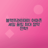 아마존 블랙 프라이데이 세일로 절약하는 전략