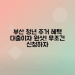 부산 청년임대주택 대출이자 지원 혜택과 신청법 안내