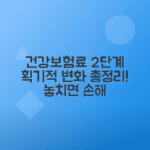 건강보험료 부과체계 2단계 변화 완벽 정리