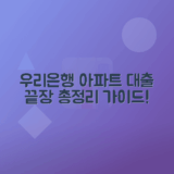 우리은행 아파트담보대출 금리, 한도, 자격조건, 신청법 총정리