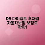 DB 다이렉트 자동차보험 저렴한 보험료, 풍성한 보장혜택 안내