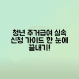 청년주거급여 분리지급 지원 내용, 신청 방법 총정리