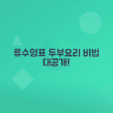 류수영의 두부조림 비법으로 맛있는 요리 만들기