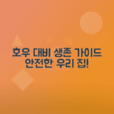 호우 대비 비법으로 안전한 생활하기