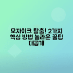 모자이크 제거를 위한 두 가지 효과적인 방법