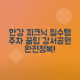 강서한강공원 피크닉 필수템, 주차 정보 안내