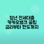 카카오뱅크 청년전세자금대출 금리, 한도, 신청방법 안내