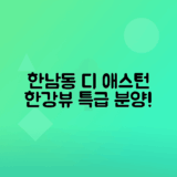 한남동 민간임대아파트 디 애스턴 한강뷰 공급정보