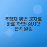 2024년 주정차 위반 단속 문자 알림 서비스 신청 방법