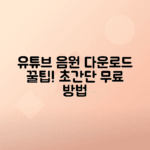 유튜브 동영상 음원 다운로드 방법 총정리